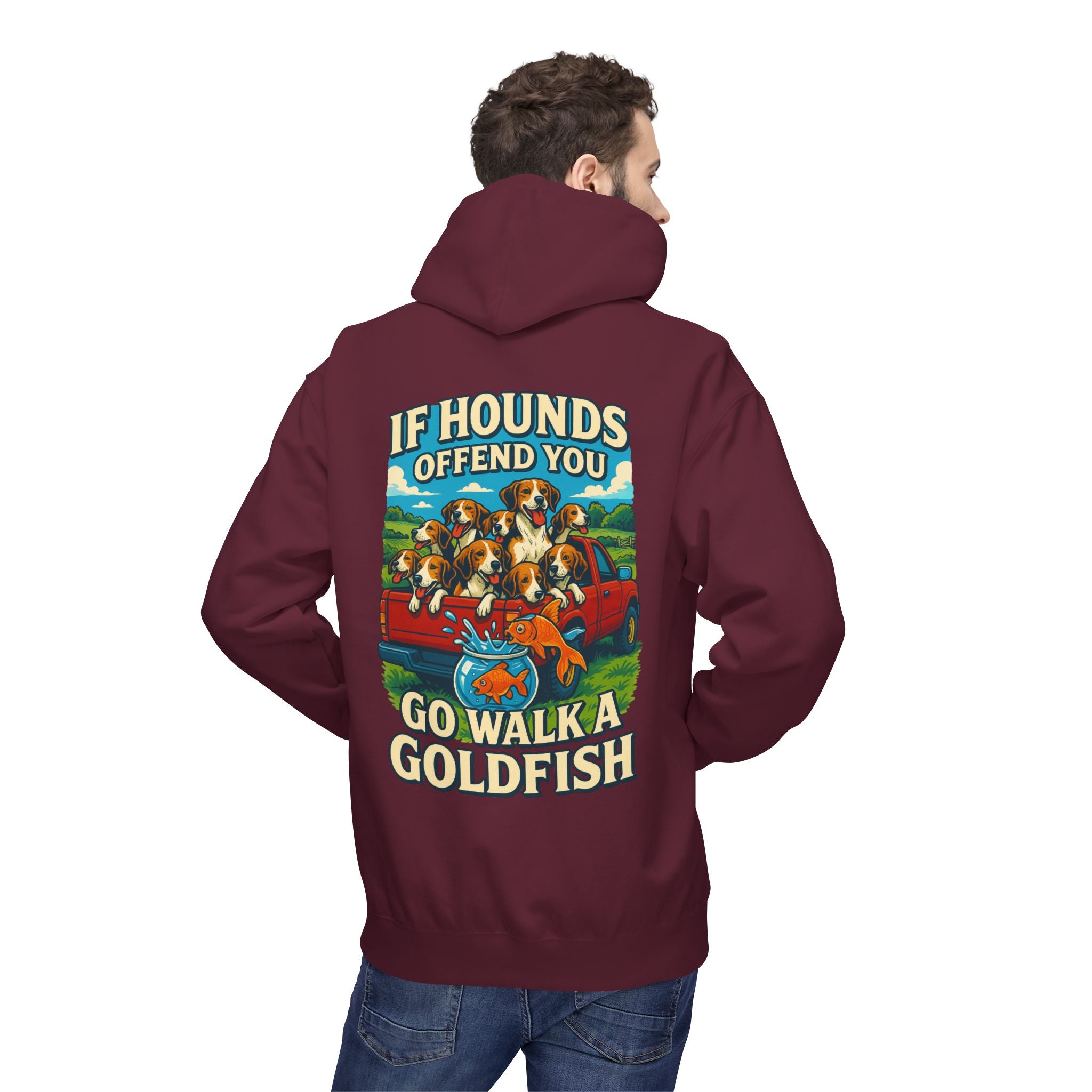 Men's walking a goldfish Hoodie