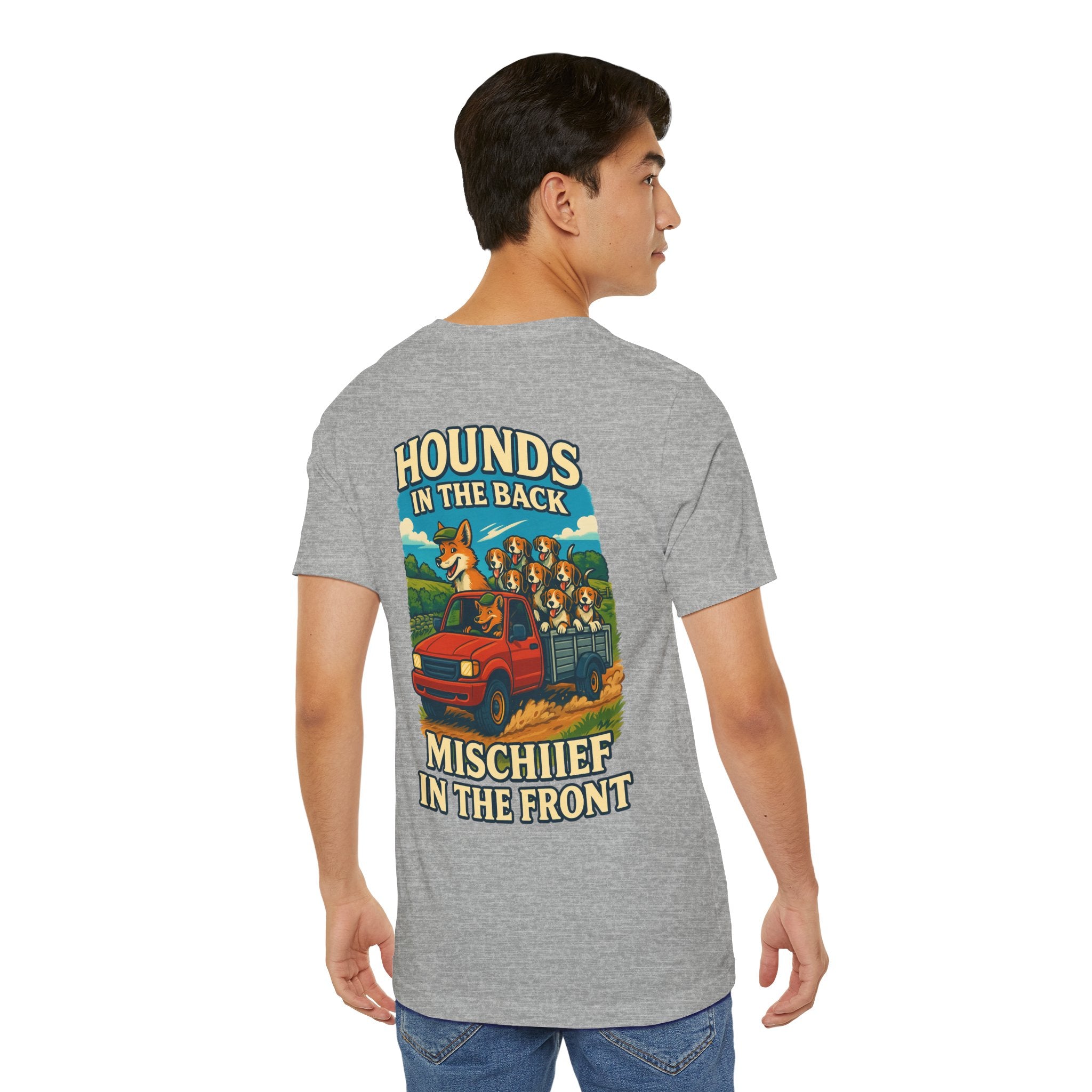 Men's Hounds in the Back, Mischief in the Front Tee