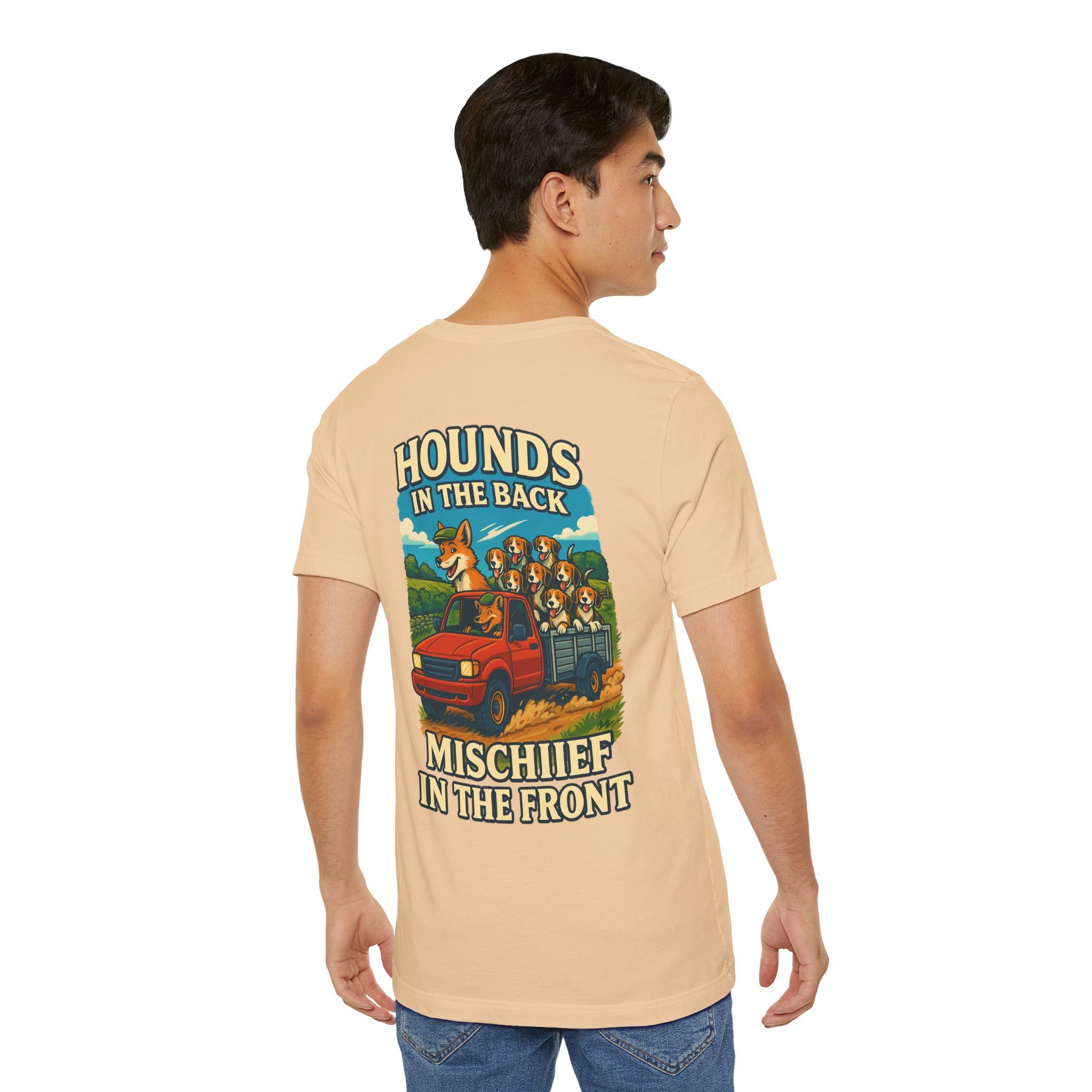 Men's Hounds in the Back, Mischief in the Front Tee
