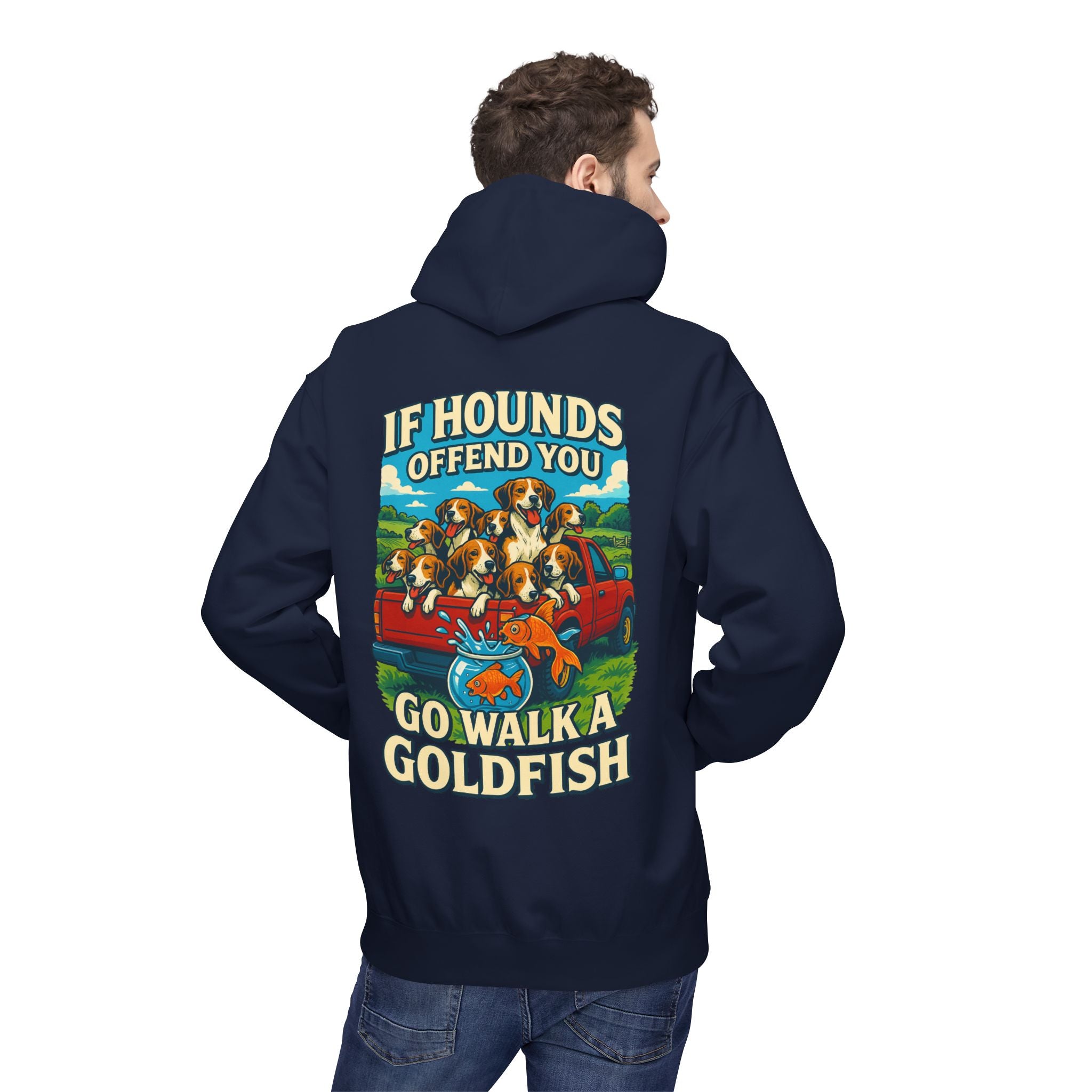 Men's walking a goldfish Hoodie