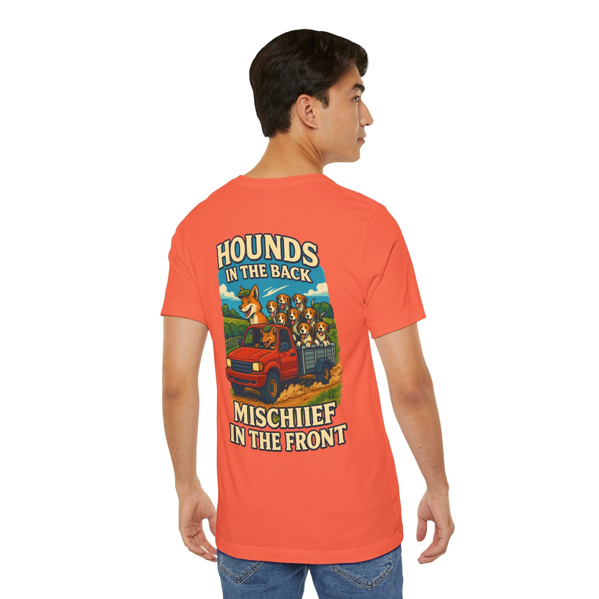Men's Hounds in the Back, Mischief in the Front Tee