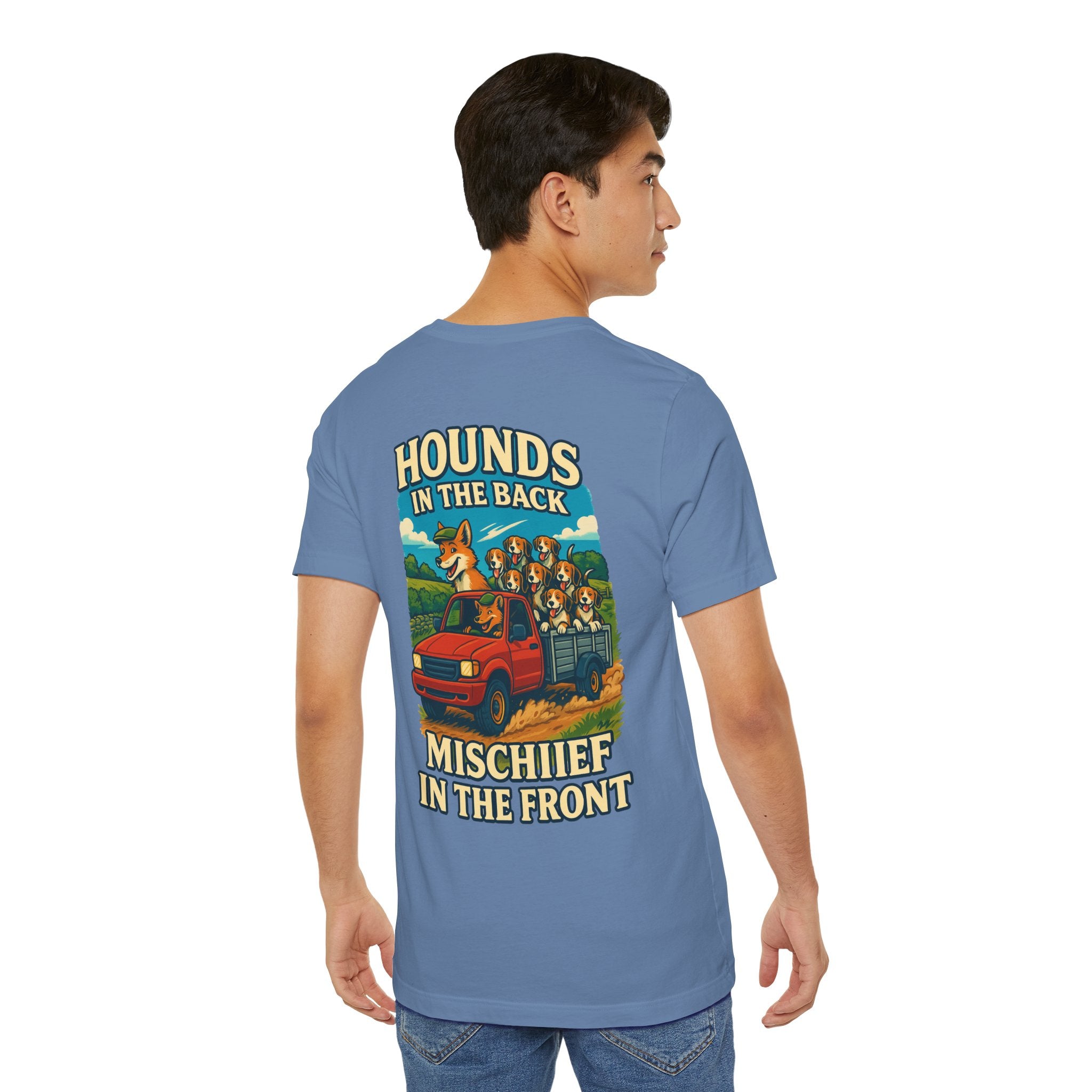 Men's Hounds in the Back, Mischief in the Front Tee