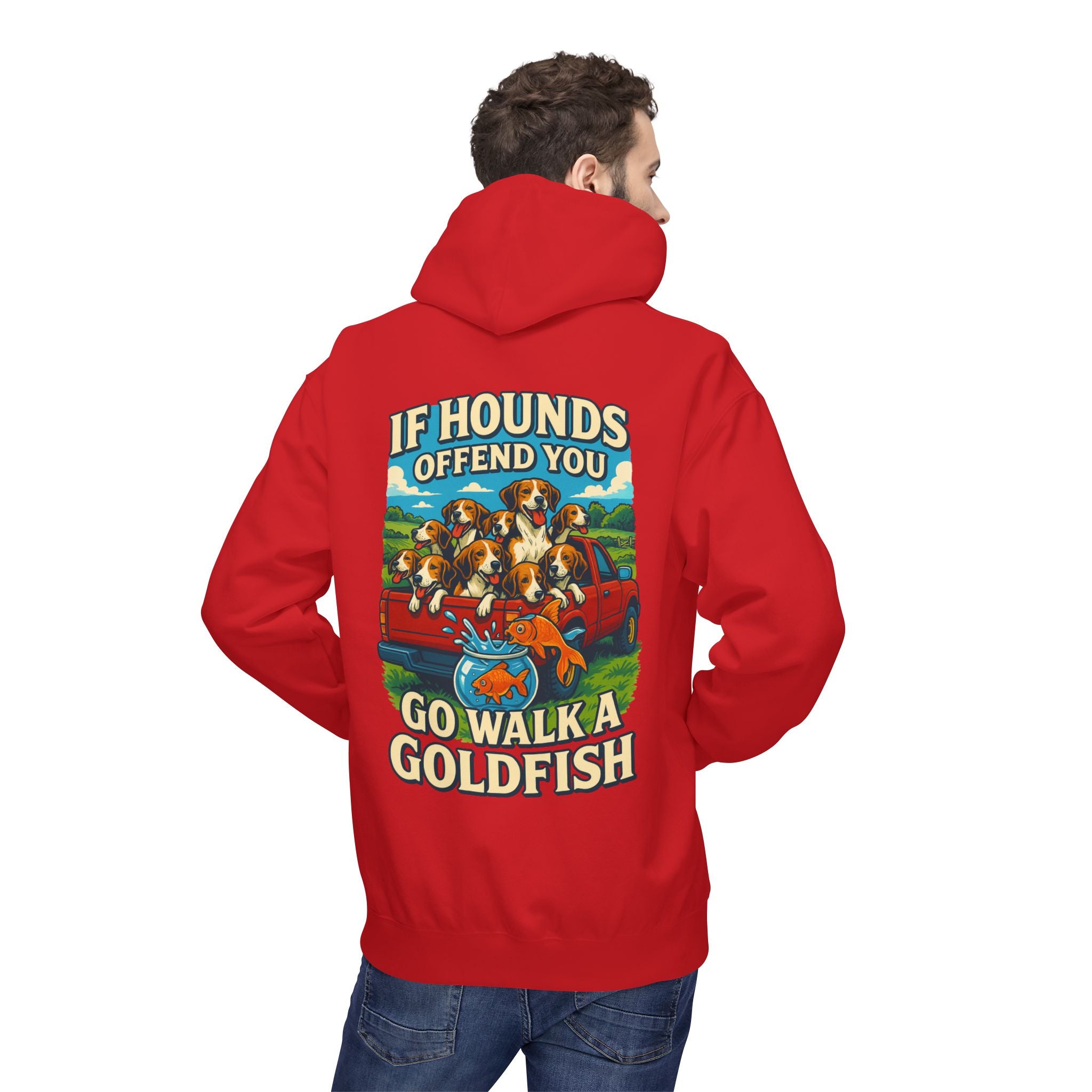 Men's walking a goldfish Hoodie
