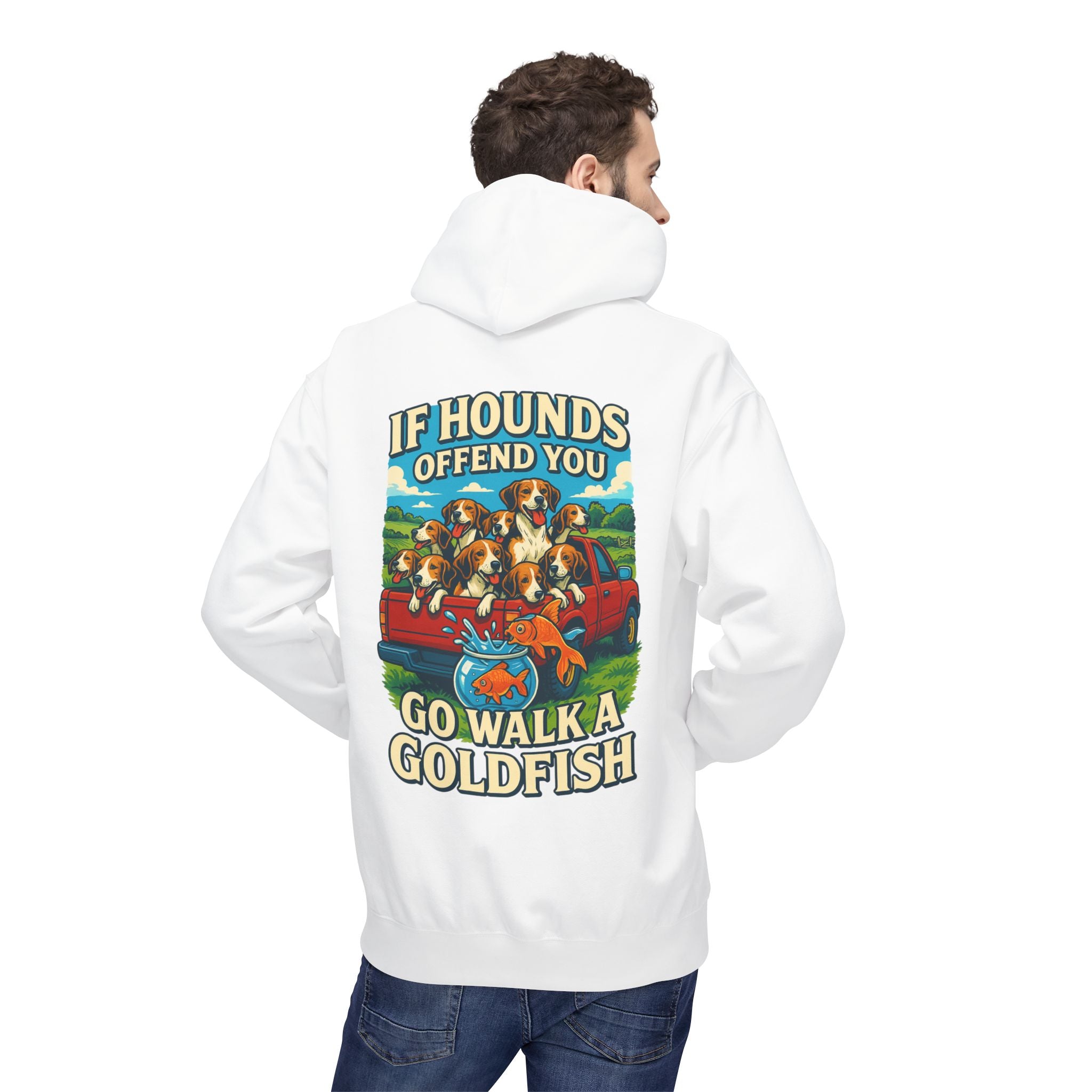 Men's walking a goldfish Hoodie