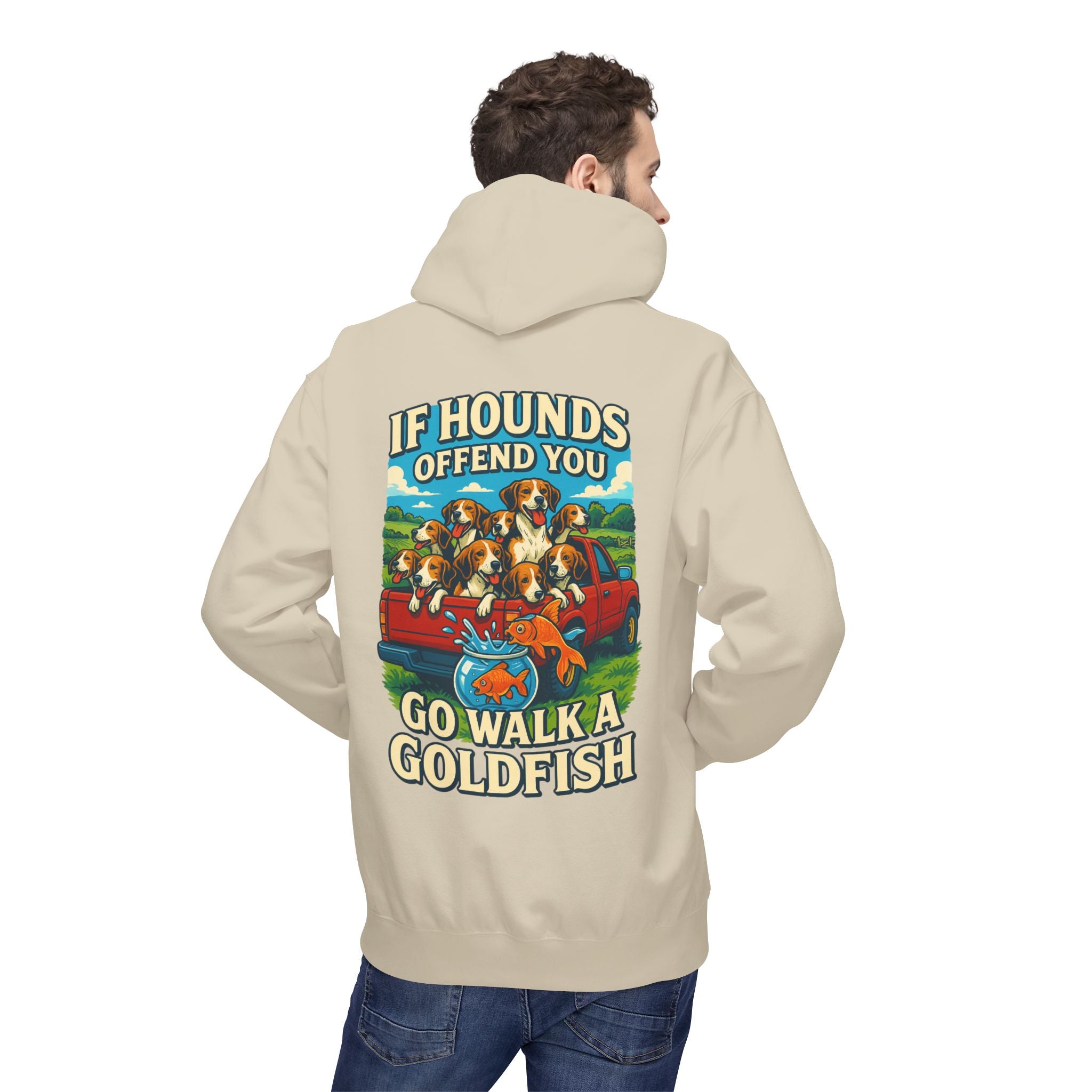 Men's walking a goldfish Hoodie